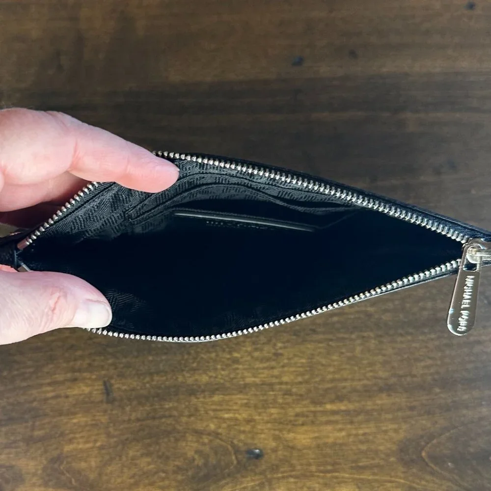 MICHAEL Michael Kors Hayley Large Convertible Tote & Zip Pouch - Black Leather - Picture 11 of 12